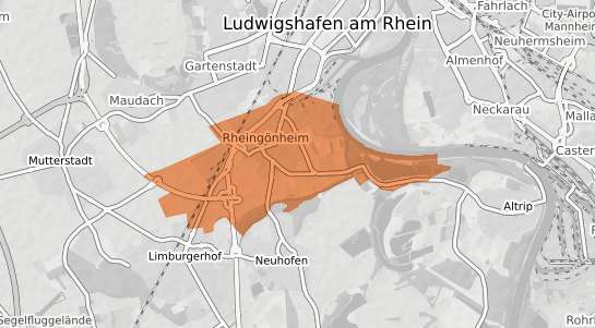 Mietspiegelkarte Ludwigshafen am Rhein Rheing&ouml;nheim
